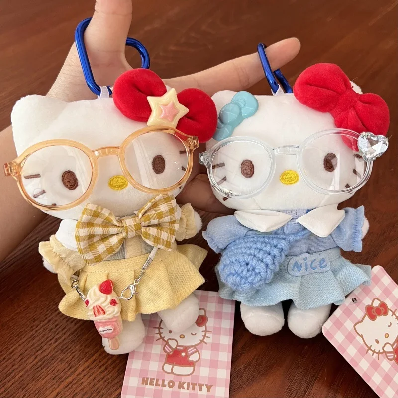 

Exquisite HelloKitty Plush Doll Keychain Cute Plush Doll Pendant DIY Backpack Pendant Soft Toys Girls Kawaii Accessories Gift