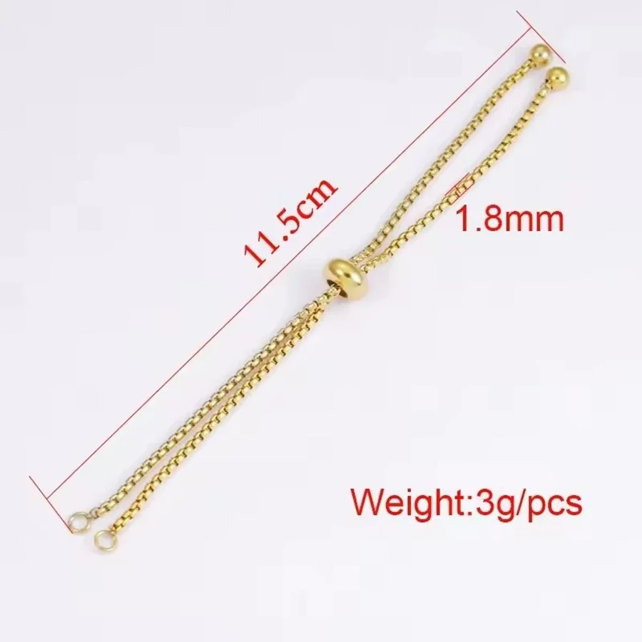 10pcs bolo Bracelet Stainless Steel Pearl Chain Bracelet Rubber Beads Adjustable DIY Personalized Bracelet Accessories Wholesale