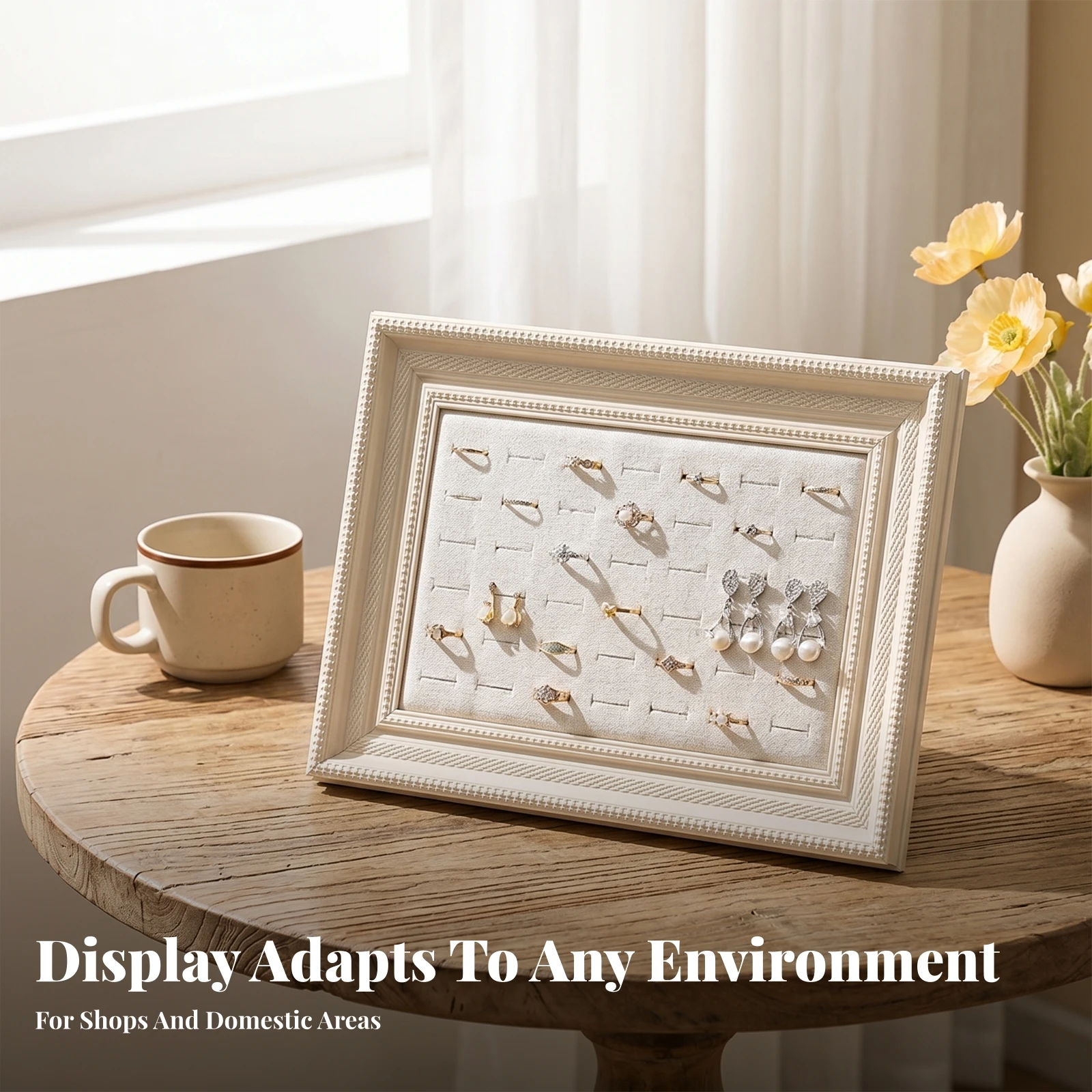 

Earring Storage Board Woven Texture Shallow Depth Earring Display Frame Textile-coveredCovered Jewelry Display Frame