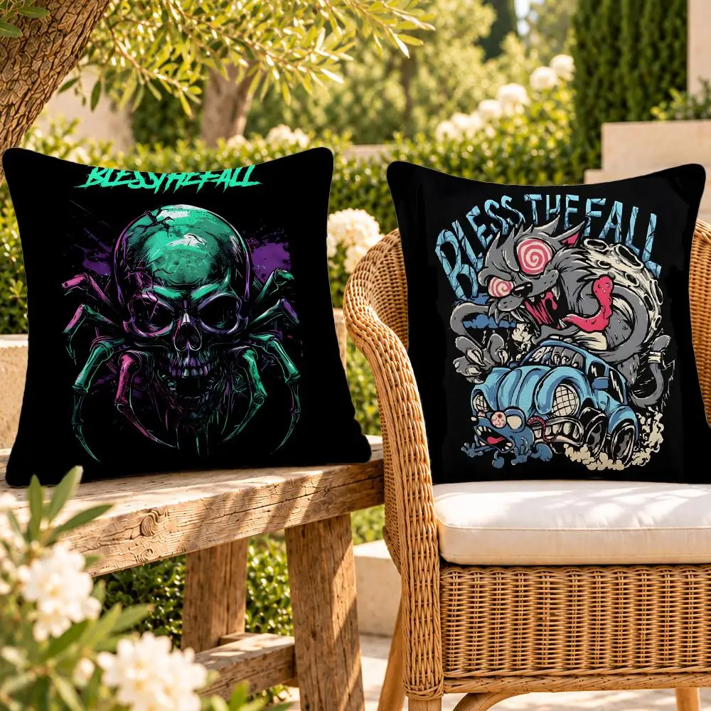 Band Metalcore Blessthefall Cushion Cover Soft Plush Throw Pillow Cover Washable Sofa Bed Patio Chair Home Decor