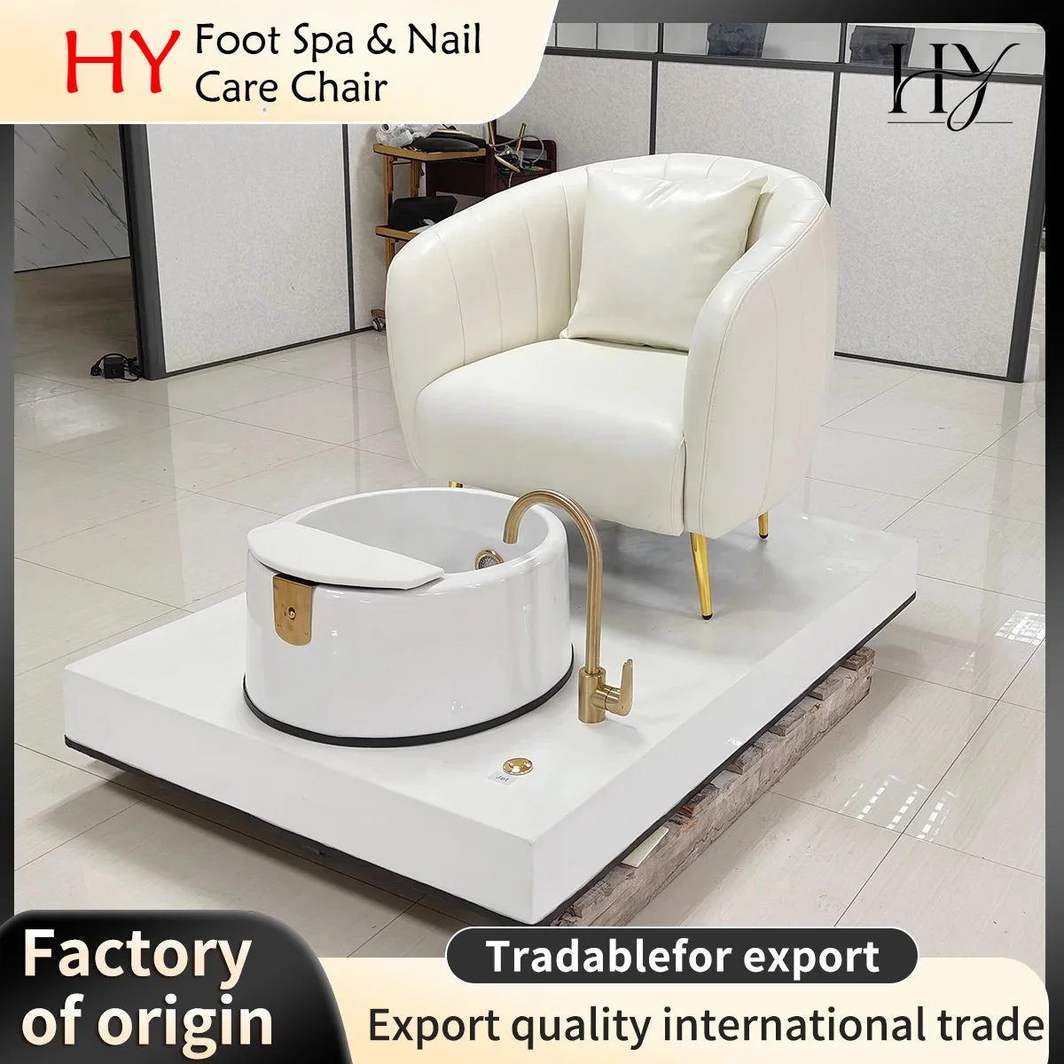 Luxury Pedicure Manicure Chair With Foot Basin Spa Foot Massage Reclining Sofa Beauty Salon Nail Salon Furniture