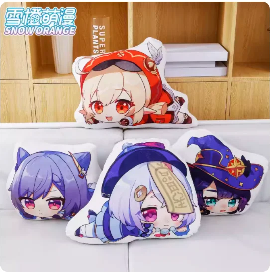 2024 Anime Genshin Impact Q Version Plush Throw Pillow Nahida Keqing Klee Furina Nap Pillow Papa Pillow Back Cushion Gifts