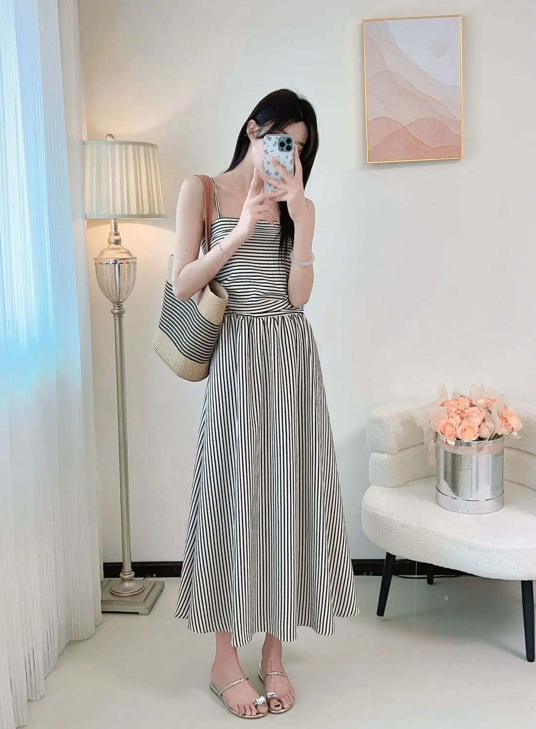 Kleider für Damen, kurzärmelig, Chiffon, plissiert, französischer Stil, Schärpen, durchsichtig, ausgestellter quadratischer Ausschnitt, künstlerisches Temperament, moderner Chic