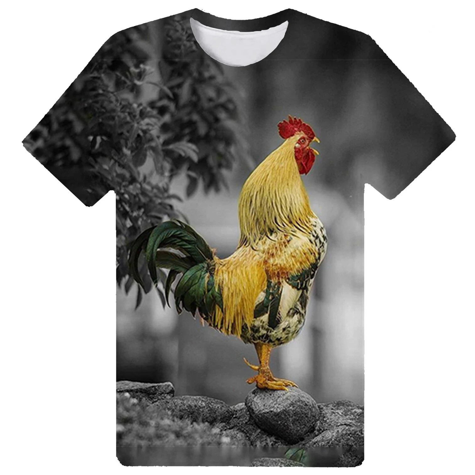 Funny Rooster 3D Print T-shirts Summer Men Woman Short Sleeve Fashion Casual Tees Streetwear Harajuku T Shirt Kids Tops Clothing