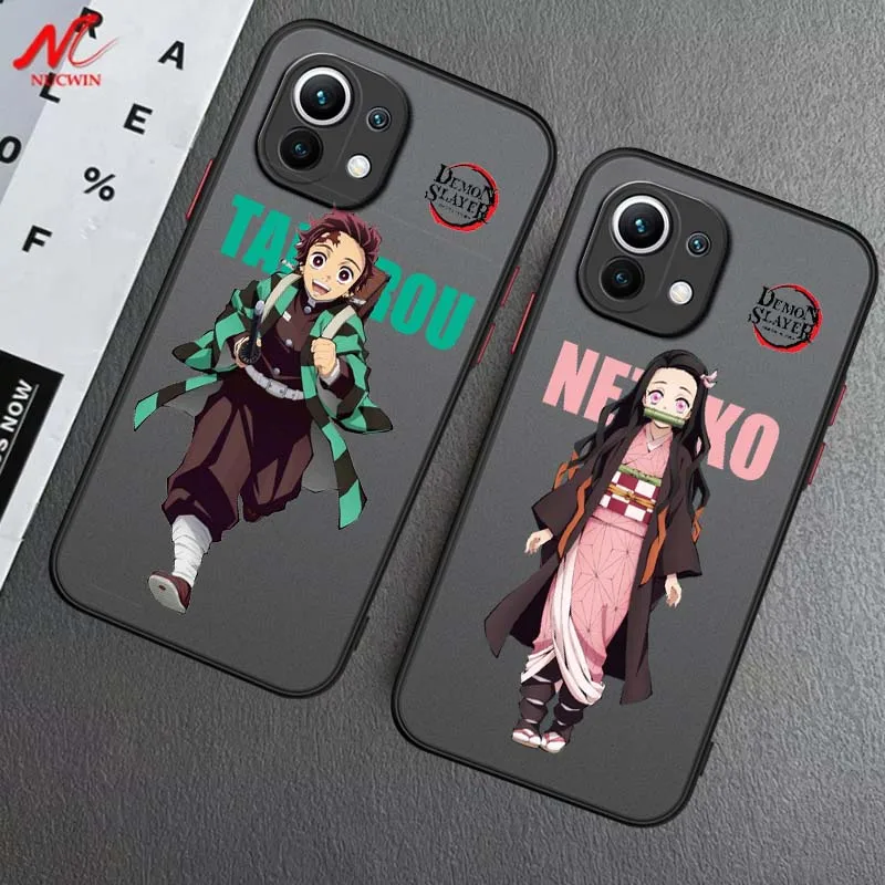 

Demon Slayer Tanjirou Nezuko For Xiaomi 14T 13T 13 12T 12 12S 11T 11 11i 10 10T Ultra Pro Lite Frosted Translucent Phone Case