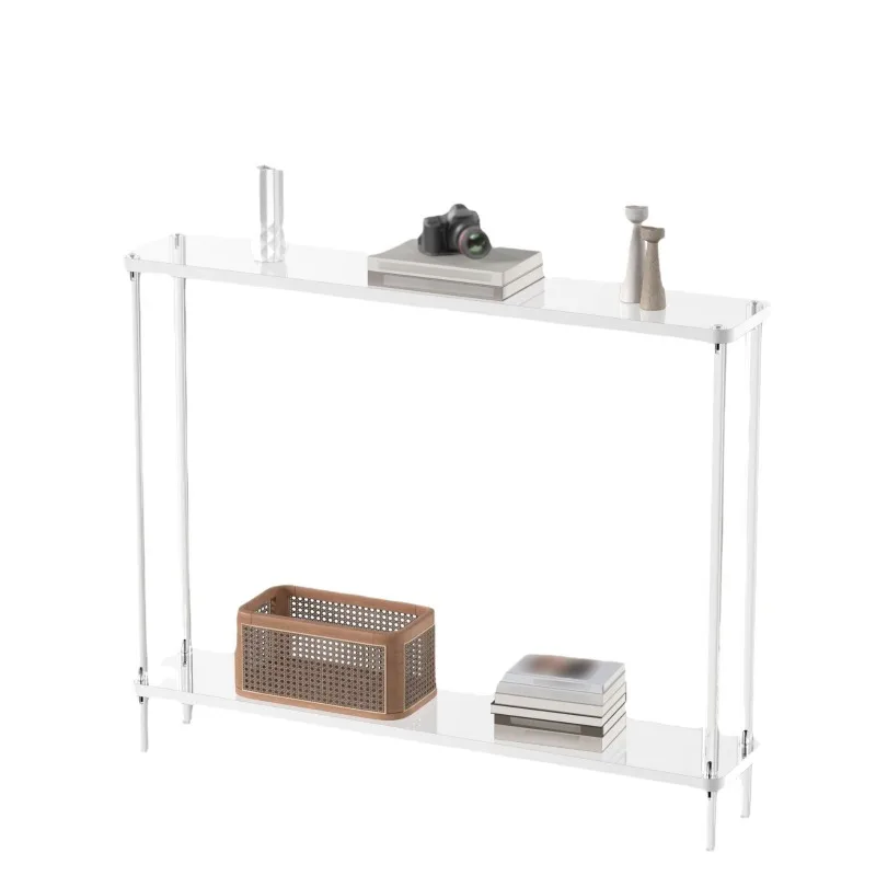 

Light luxury high-end acrylic entrance table Extremely narrow transparent crystal acrylic table