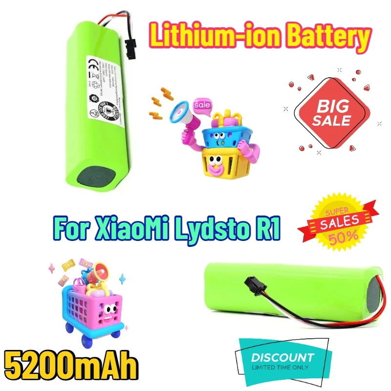

5200mAh Lithium-ion Rechargeable Battery Pack for XiaoMi Lydsto R1