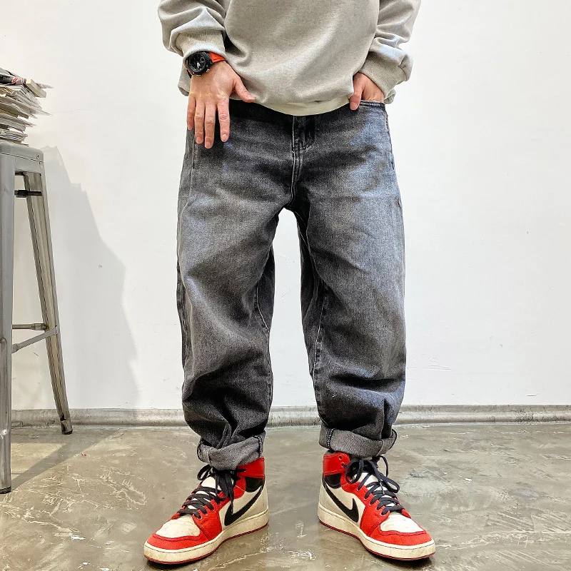 American Vintage High Quality Cargo Jeans Men Clothing Japanese Streetwear Straight Denim Trousers Harajuku Casual Pants Male