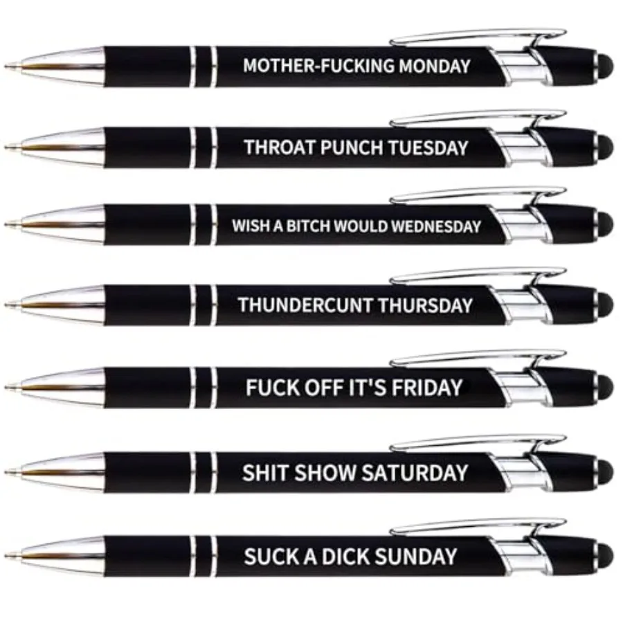 

7 шт. забавные ручки с забавными надписью Peolized Gag подарки для коровы rah друзьям новые ручки объемные дни недели работа шариковая ручка Bl