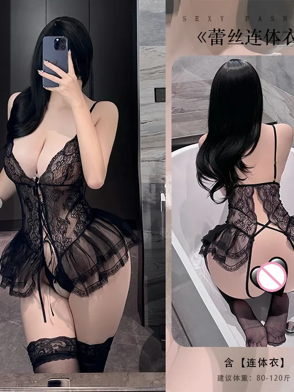 Minivestido de malla transparente para mujer, lencería Sexy, mono de encaje, uniforme caliente, vestido con cordones, elegante, Sexy, coreano, Y2CO