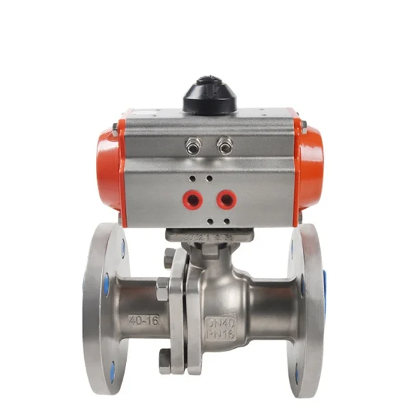 COVNA Air Actuated Valves DN40 Automated Stainless Steel Flange Ball Valve With Pneumatic Actuator