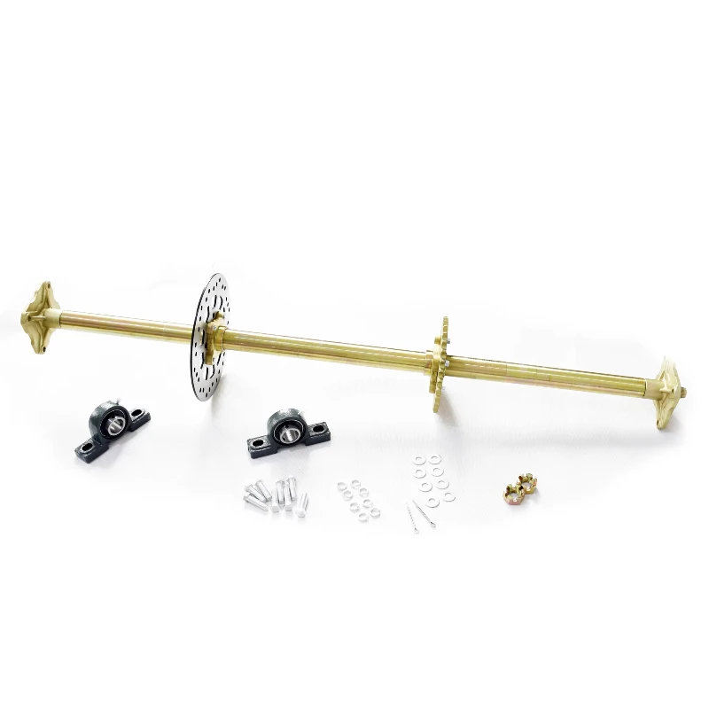 

1145MM ATV Quad Go Karts Rear Axle Complete Assembly With Carrier Hub Brake Disc Chain Sprocket 4 Hole 3 Hole