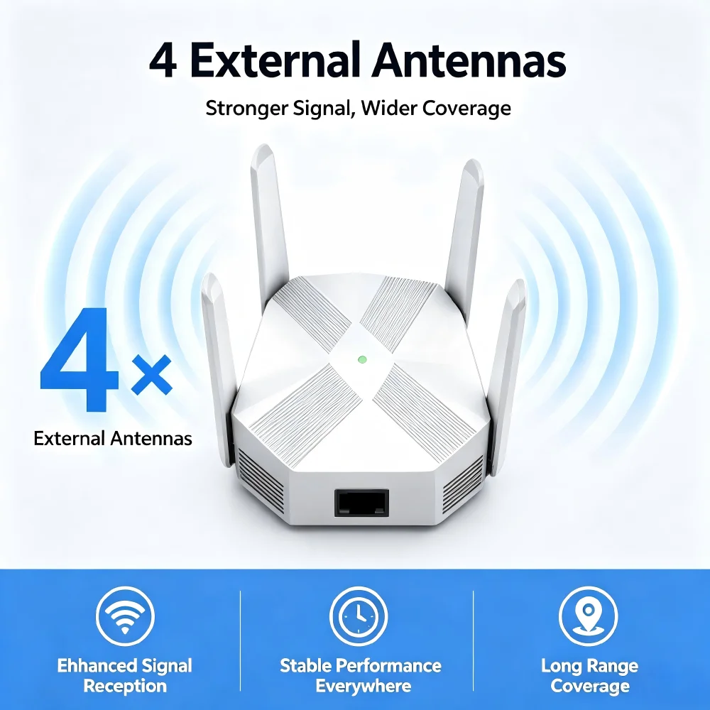 Good Signal WiFi Repeater Wireless Range Extender Signal Booster 1800Mbps Dual Band Network Amplifier for Home,Apartment,Office