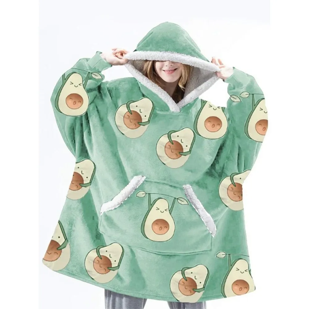 Übergroßer Damen-Kapuzenpullover, Decke, Sweatshirt, Gesichtshaube, bezaubernd, bequem, Damenbekleidung, weiches Material, andere 00 %