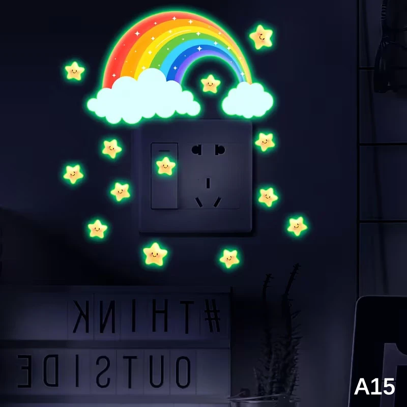 New Glow-In-The-Dark Switch Sticker Frog Cat Design Self-Adhesive Removable PVC Switch Decoration For Home, Bathroom, Bedroom