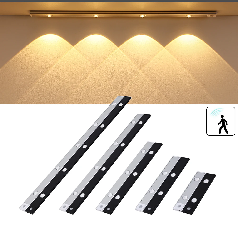 

5V Led Bar Light PIR Motion Sensor LED Night Lights USB Charging Induction Lamp 20cm 30cm 40cm Spotlights Home Wardrobe Decor