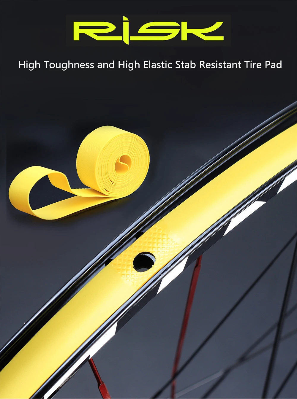 2 stücke RISIKO Fahrrad Felge Streifen Reifen Liner Rohr Schutz PVC Felge Band für 700C 26 27,5 29 zoll Rad MTB Mountain Road Bike Feste – Detail 1