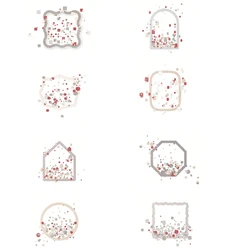 2025 New Colored Confetti Frame Background Metal Cutting Dies for Scrapbook Card Making Craft Knife Mould Blade Punch Stencils