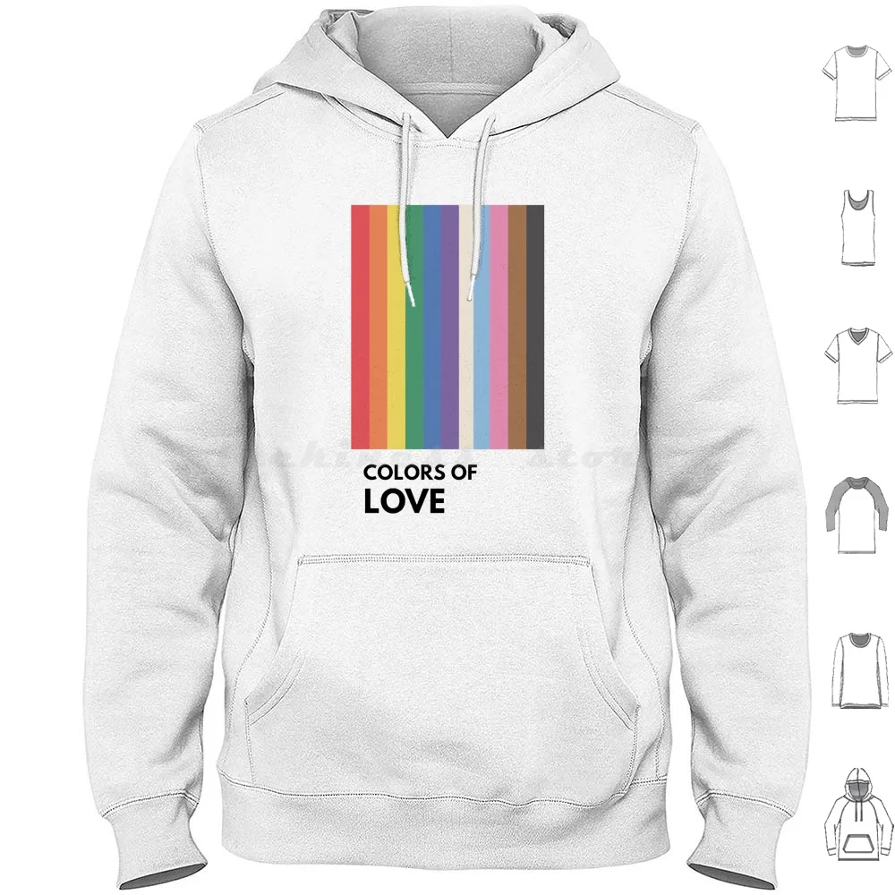 Color Of Love Hoodies Long Sleeve Pride Bisexual Queer Trans Bi Rainbow Pansexual Pride Cute Asexual Gender Feminist