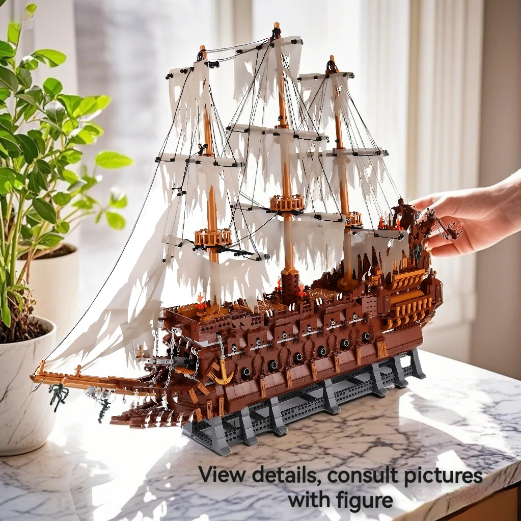 

16016 3652 шт. MOC фильмы серии летающий голландец Нидерланды корабль пиратские строительные блоки кирпичи развивающие игрушки для детей