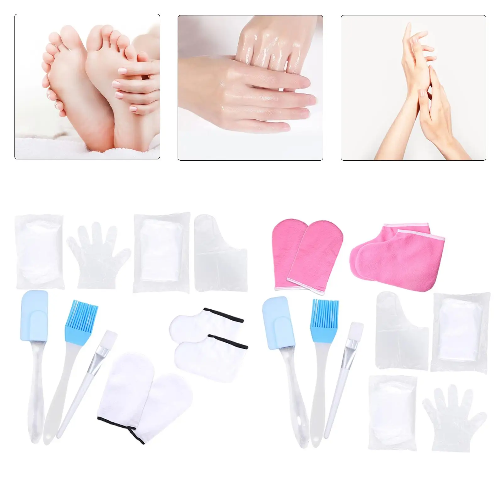 Paraffin Wax Melting Gloves and Booties Wax Heater Protection Kit Wax Hand Foot Gloves for Hand Feet Care SPA Bath Men Women