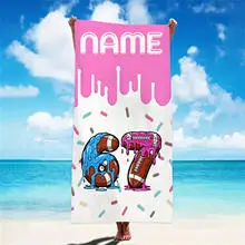 1pc Custom Name Beach Towel Personalized Microfiber Towel for Wedding Party Souvenir for Beach Swimming Bath Yoga Seaside