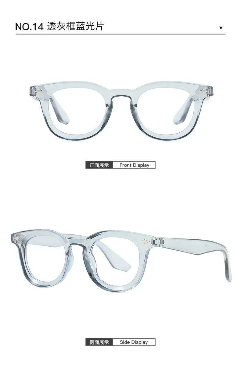 Retro Runde Männer Sonnenbrille Mode Klare Ozean Objektiv Shades UV400 Frauen Trend Nieten Gläser – Detail 19