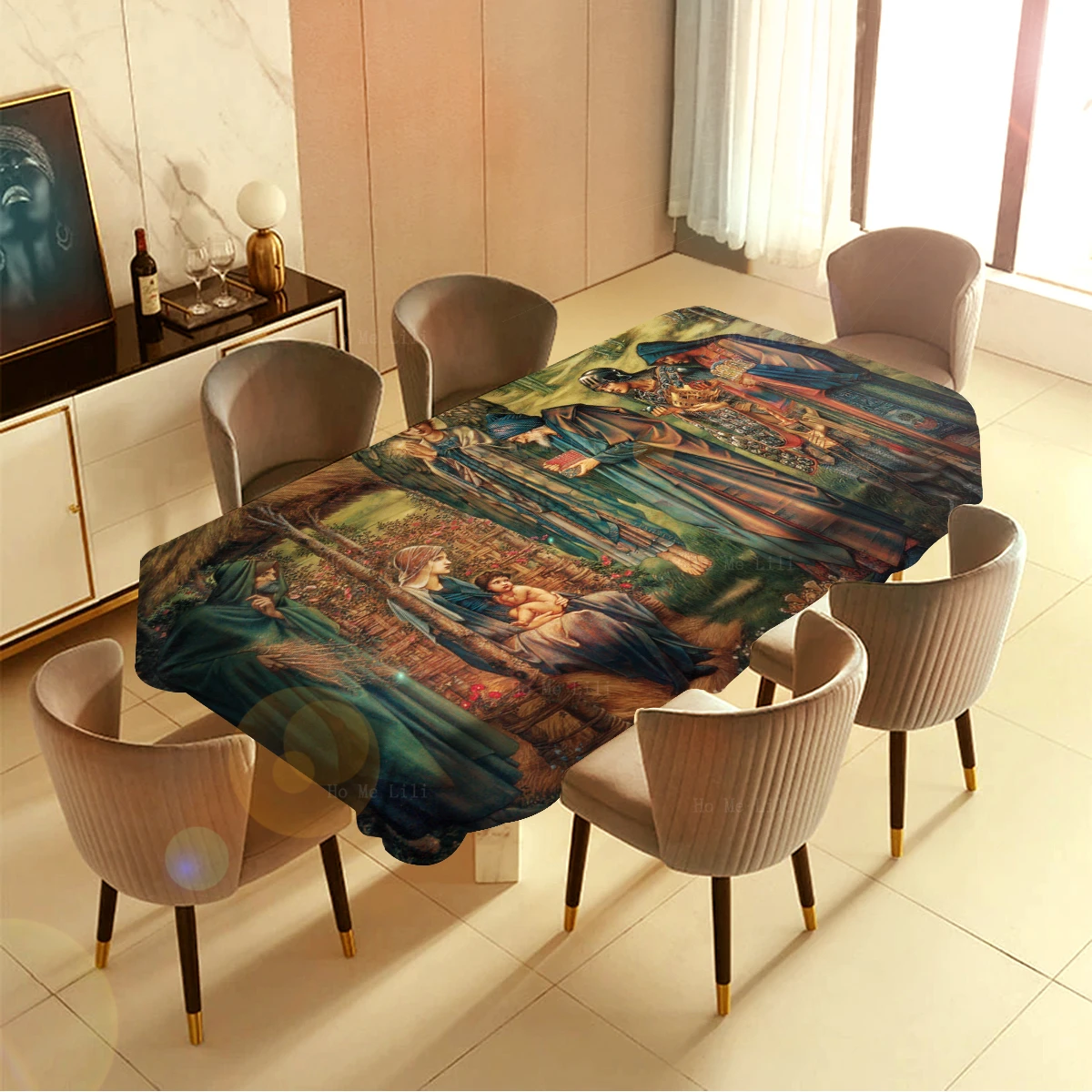 Star Bethlehem Worship Of Wise Men The Virgin And Child On Throne With Saints Tablecloth By Ho Me Lili For Table Decor