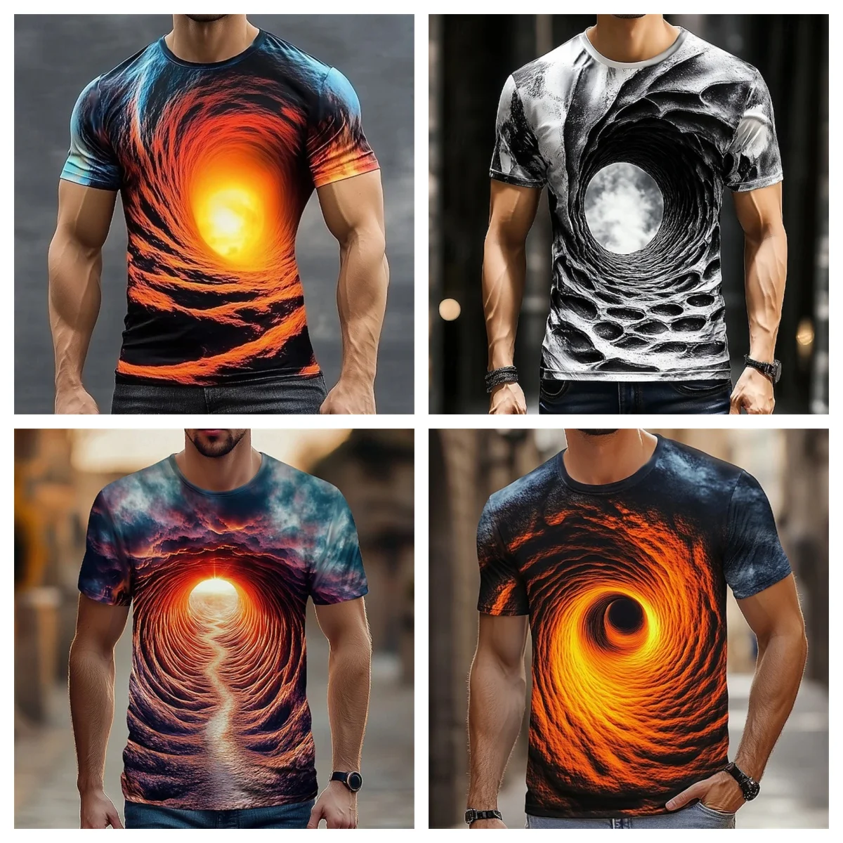 

Модные мужские рубашки с трехмерным вихревым принтом, Лидер продаж, забавные футболки с рисунком для детей, футболки, детские футболки, женские футболки