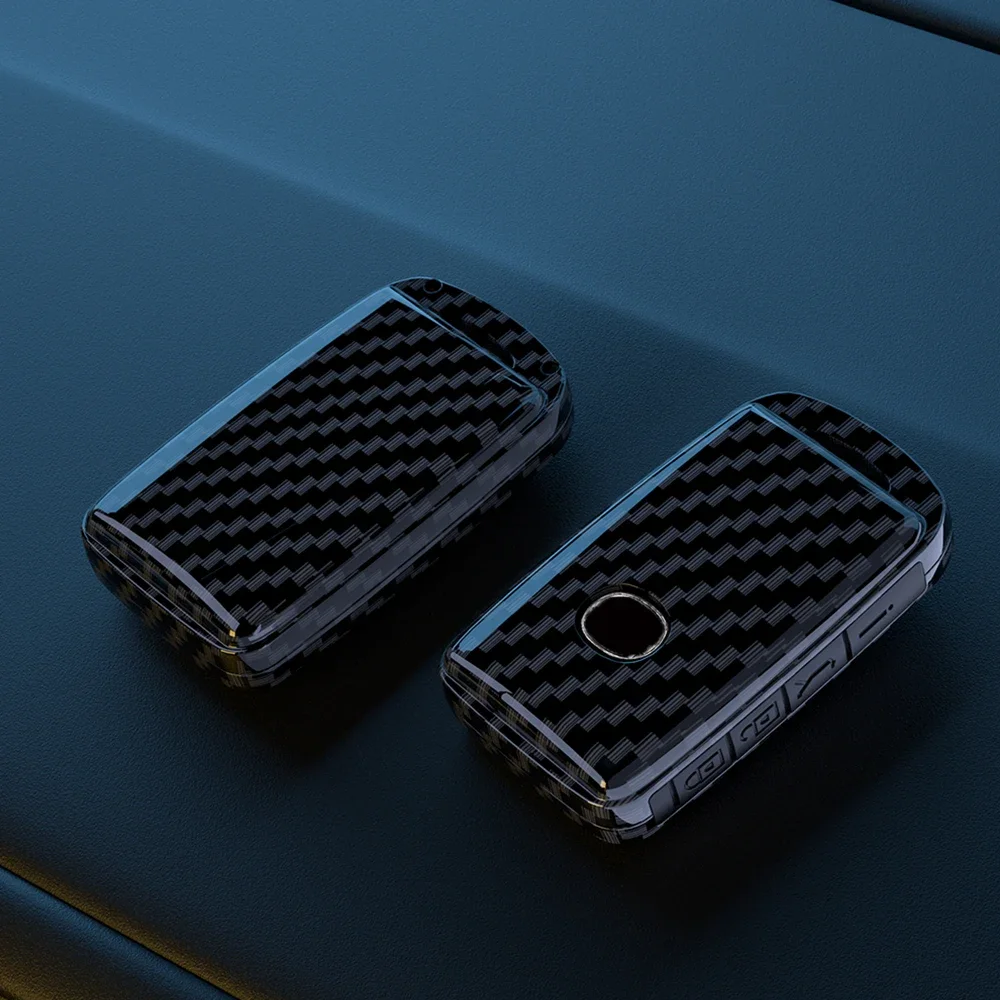 

Carbon Fiber ABS Car Key Case Cover Holder For Mazda 3 Axela CX4 CX5 CX 5 CX8 CX9 CX30 MX30 MX5 Miata 2019 2020 2021 Accessories