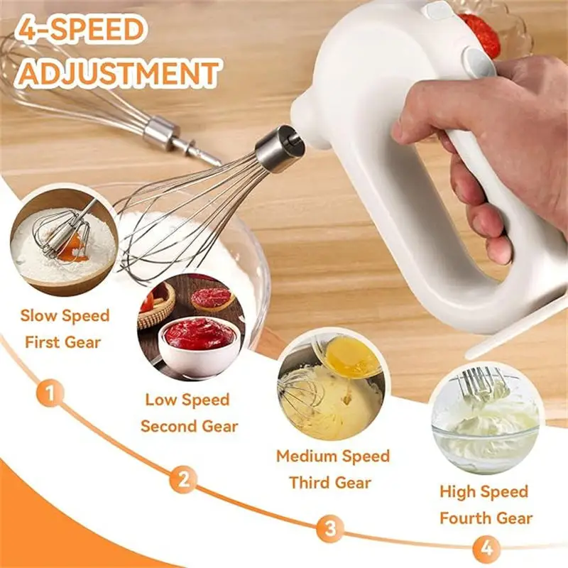 Cooking Kitchen Mixer Egg Beater Dessert Baking Handheld Mixer Egg Beater Multi-function 3-speed Handheld