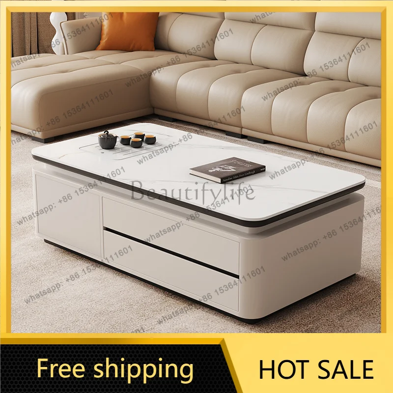 LJY Standing High Coffee Table Decoration Luxury Bedroom Modern Living Room Designer Side Table Writing Couchtisch Home Furnitur