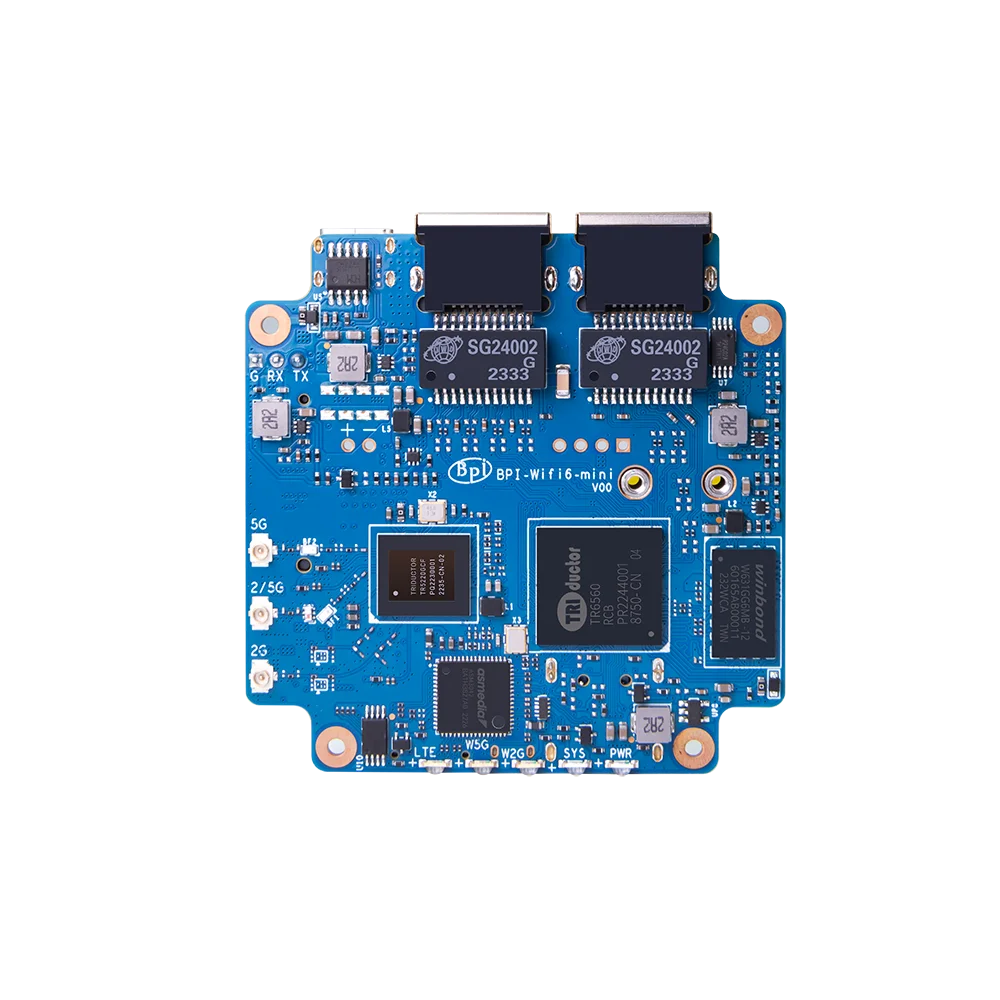 Banana Pi BPI-WiFi6 Mini Open Source Router Triductor TR6560 and TR5220 WIFI SOC Dual-core ARM Cortec A9 Processor Soft Router