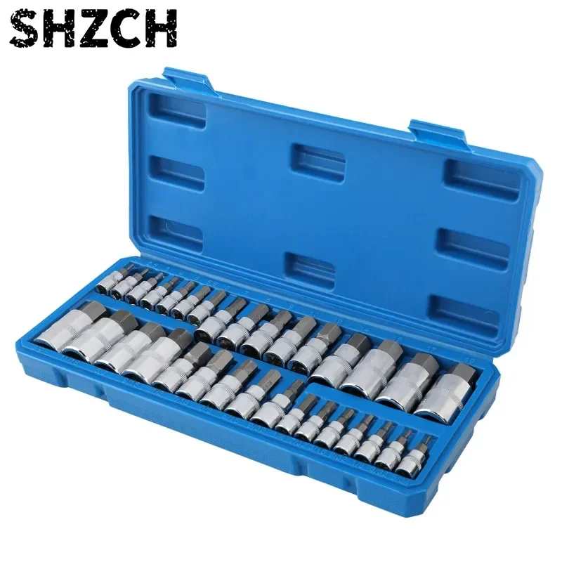 32pcs/set of Hexagonal Socket Wrench Heads Metric and Imperial Hexagonal Socket Tools