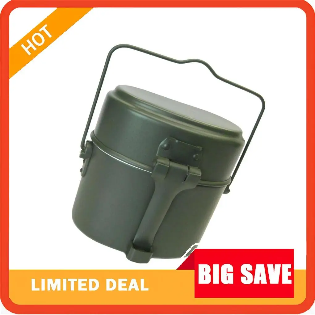 3Pcs/Set Lunch Box Aluminum Pot and Pan Mess Kit for Camping Picnic Cooking