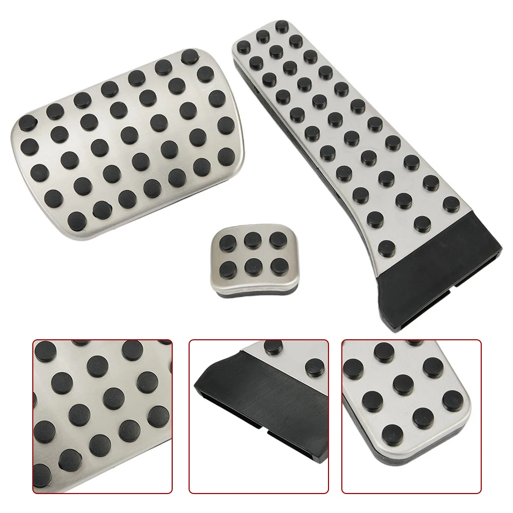 

For Mercedes-Benz C/E/GLC/CLS-Class W205 W213 X253 W218 Pedal Covers Manual Stainless steel+Rubber Footrest Brake Gas