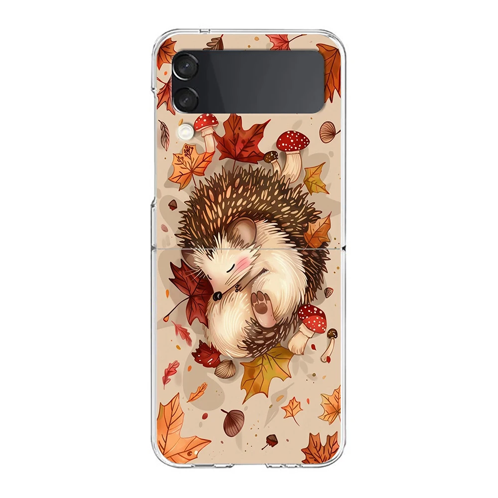 حافظة لهاتف سامسونج جالاكسي Z Flip 7 6 5 4 3 غطاء صلب قابل للطي لهاتف سامسونج Z Flip6 Flip5 Flip4 قنفذ صغير لطيف #5