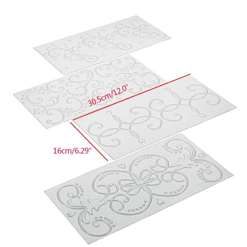 Sugarcraft プラスチック透明テクスチャ格子ボリュームマットケーキボーダーデコレーションツールフォンダンガムペーストステンシル金型金型 H418