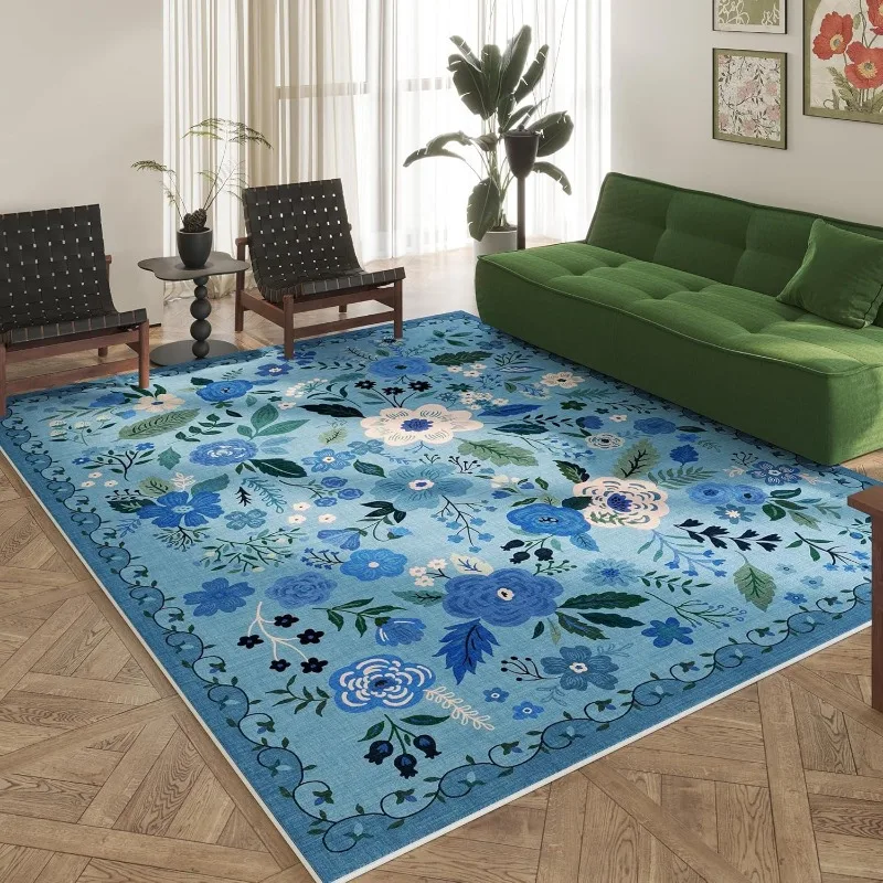 

Многоцветный ковер с европейским узором для гостиной, большой ковер для зоны отдыха, складной, машинная стирка, нескользящий, мягкий напольный коврик для спальни