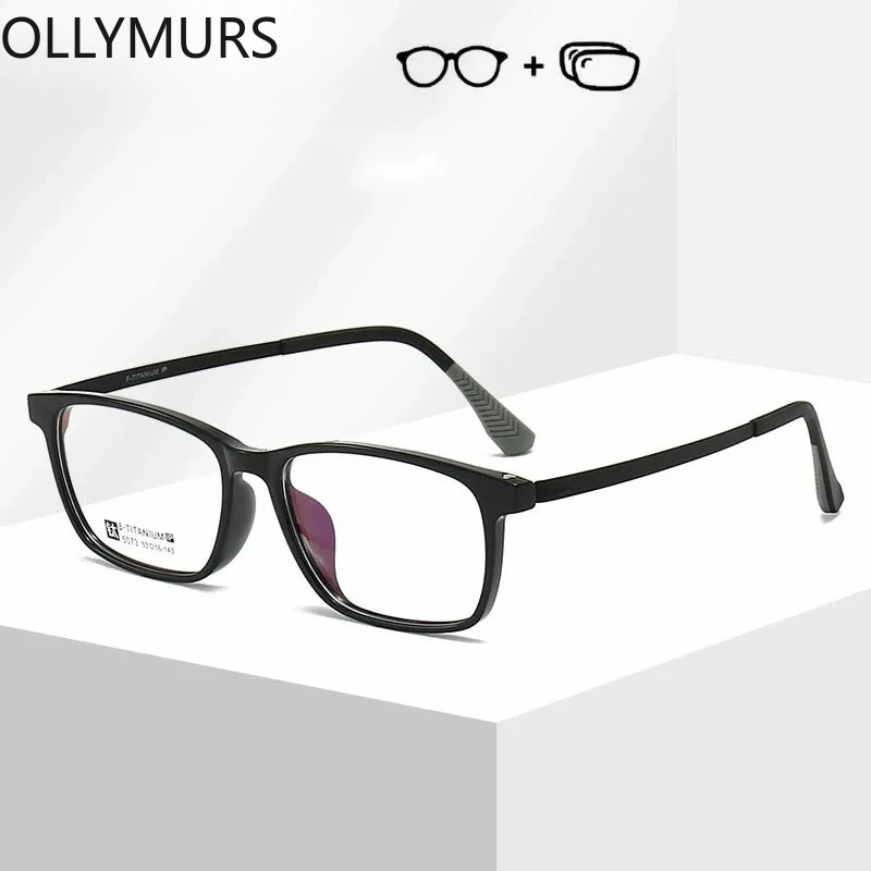 OLLYMURS جديد الرجال وصفة طبية النظارات قصر النظر مد البصر نظارات للقراءة التقدمية TR90 حافة التيتانيوم معبد درجة النظارات