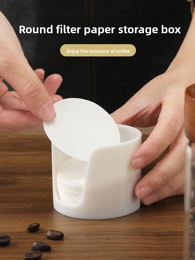 

Coffee Filter Paper Storage Box Universal round Handle Coffee er Filter Paper Moka Pot Ice Drop Filter Storage Box Acco...
