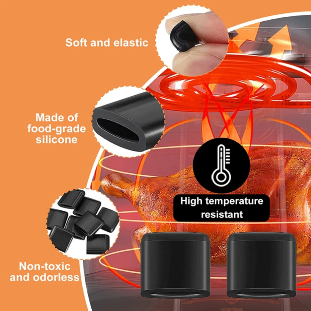 A94E-16Pcs Rubber Bumpers Replacement For Airfryer Grill Pan Airfryer Pieces Non-Scratch Protective Covers Kitchen Cooking