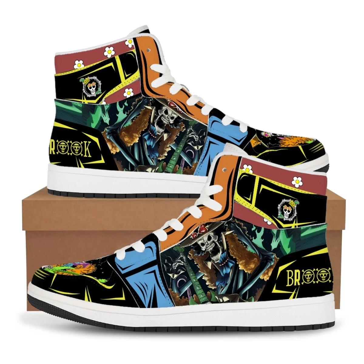 Cos Shoes Personalización Zapatillas Anime One Piece Chopper con Estampado, Calzado Casual, Zapatillas de Baloncesto Planas de Talla Grande, Regalo de Cumpleaños para Parejas