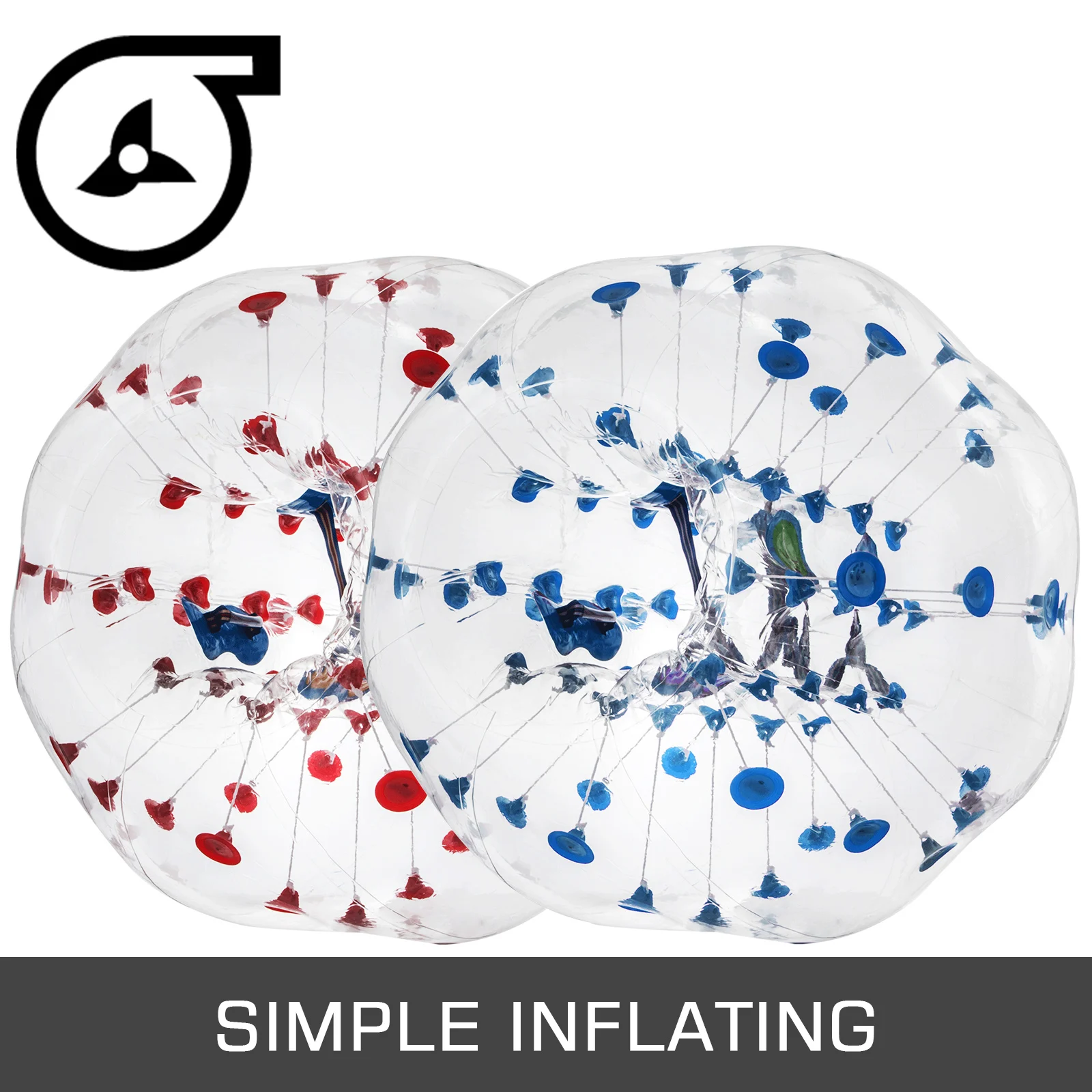 VEVOR 2 حزمة الوفير فقاعة كرة القدم كرات للأطفال/الكبار ، الجسم Zorb الكرة ضياء 5FT (الأزرق والأحمر 1.5m)
