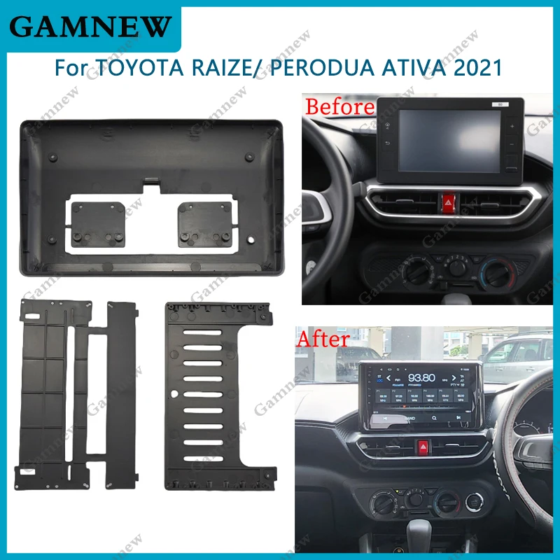 

10 Inch Car Frame Fascia Adapter Android Radio Dash Fitting Panel Kit For Toyota Raize Perodua Ativa 2021