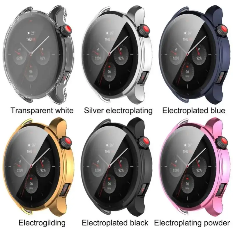 TPU ป้องกันกรณีสําหรับ Amazfit GTR 4 ครอบคลุมเต็มรูปแบบป้องกันหน้าจอสําหรับ Amazfit GTR4 สมาร์ทนาฬิการอบกันชน SHELL