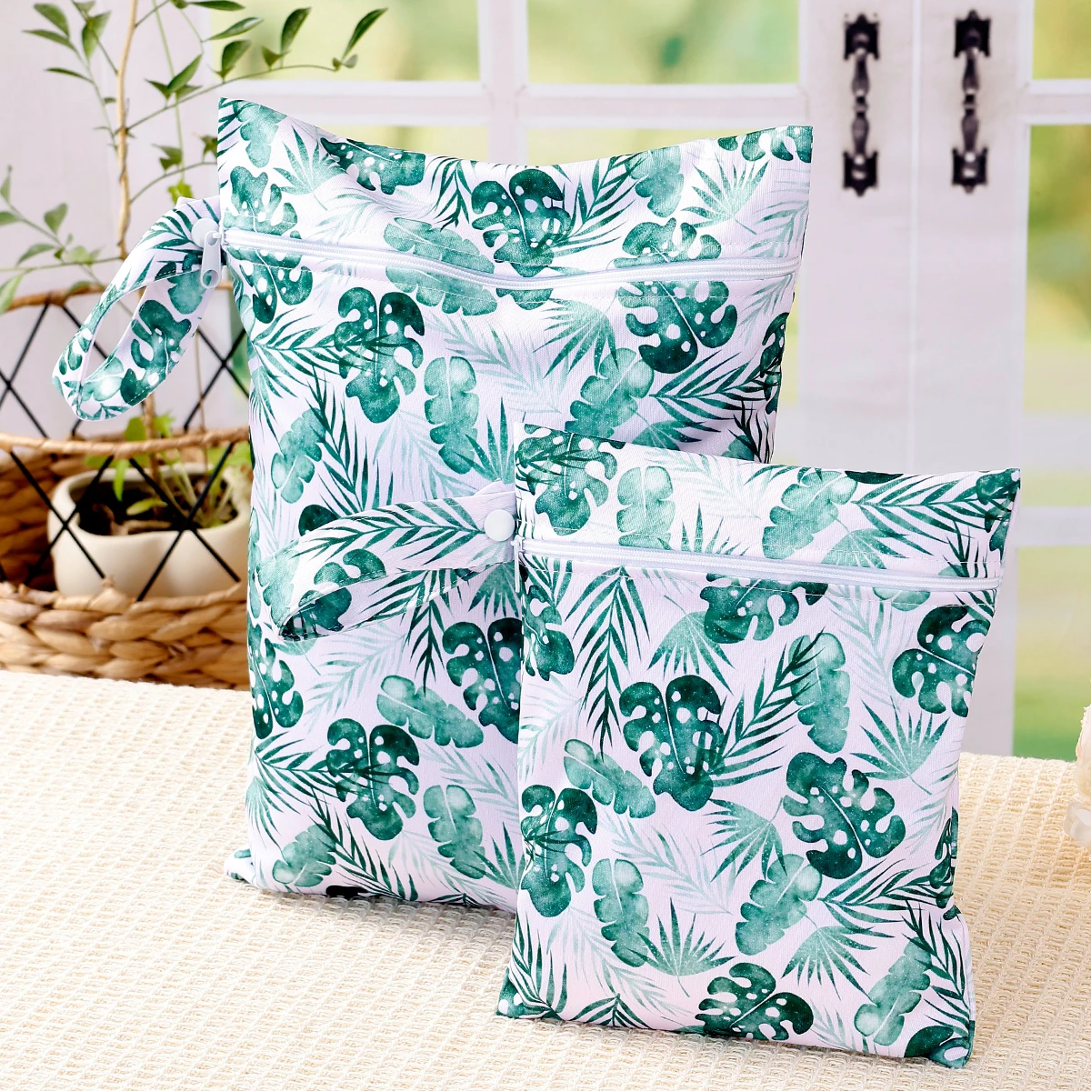 Nuevo Juego de 2 uds de bolsa de pañales para bebé, impermeable, paquete seco y húmedo, bolsa de almacenamiento para manta, bolso de mano para insertar pañales, bolsa de transporte para cochecito de viaje