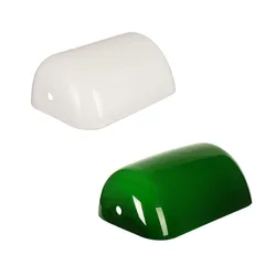 Green Glass or Plastic Lamp Shade Replacement Bankers Lamp or Pharmacy Shade White Banker Lamp Cover for  Table Lamp Piano Lamp