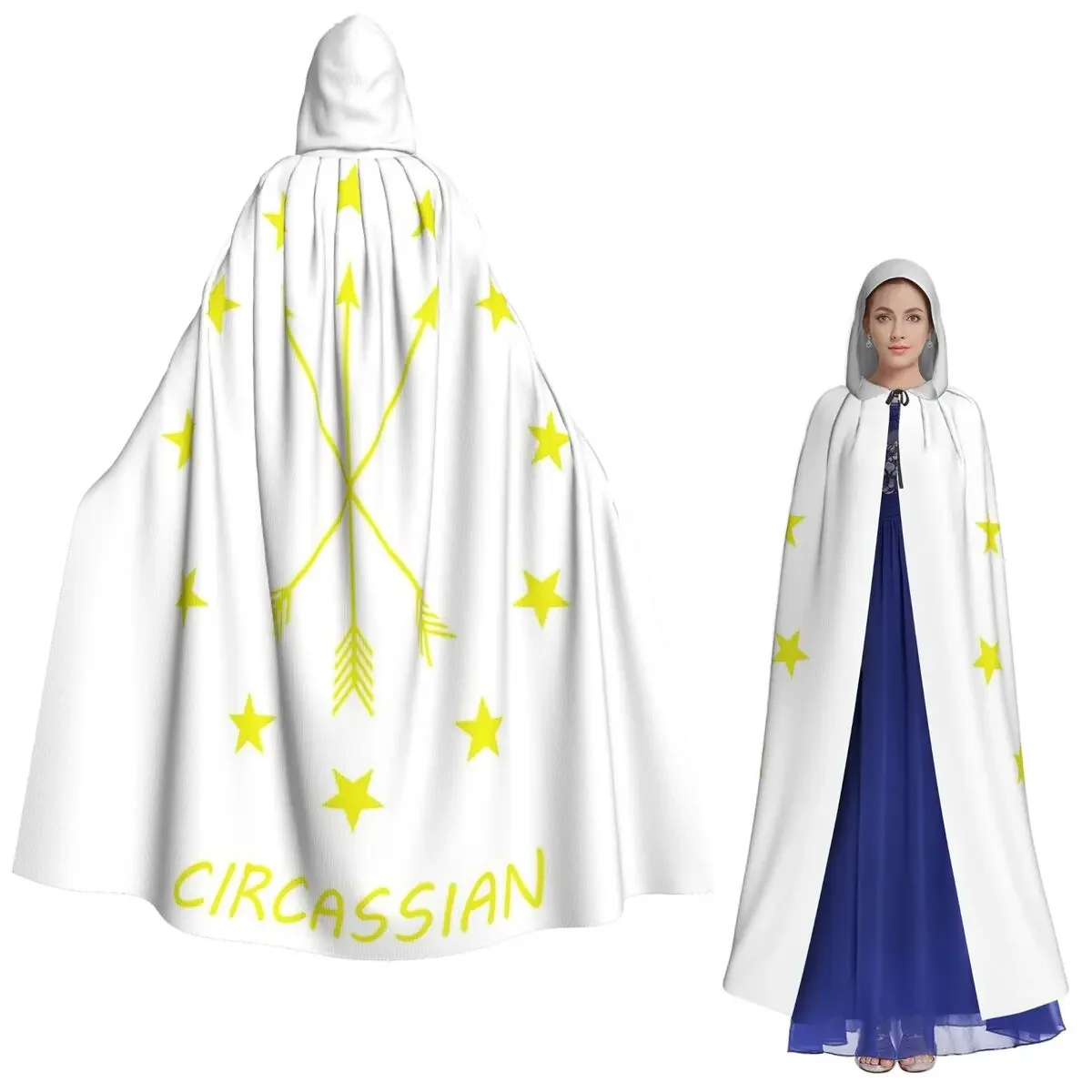 

12 звезд вокруг 3 стрел, флаг Аддиgea, длинный плащ с капюшоном, средневековый костюм ведьмы, накидка для косплея, накидка на Хэллоуин, вампир, для взрослых, унисекс