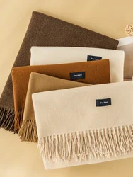 Autumn And Winter New Solid Color Scarf Japan And South Korea Sweet Style Imitation Cashmere Scarf Women's Warm Neck Shawl